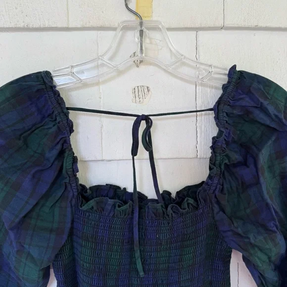 Hill House Naomi Nap Dress Long Sleeve Blackwatch Tartan Plaid size XS - Picture 10 of 13